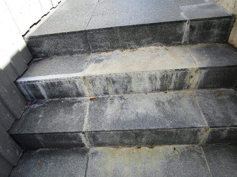 Fluorescence salts seeping out of stairs