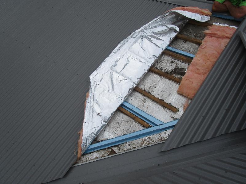 poorly installed metal roof leaking